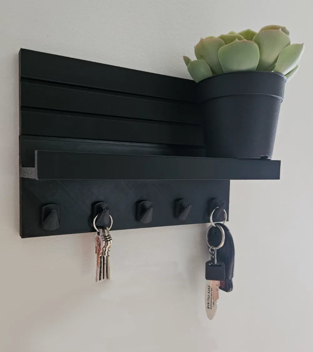 Modern Modular Wall Key Holder with Shelf